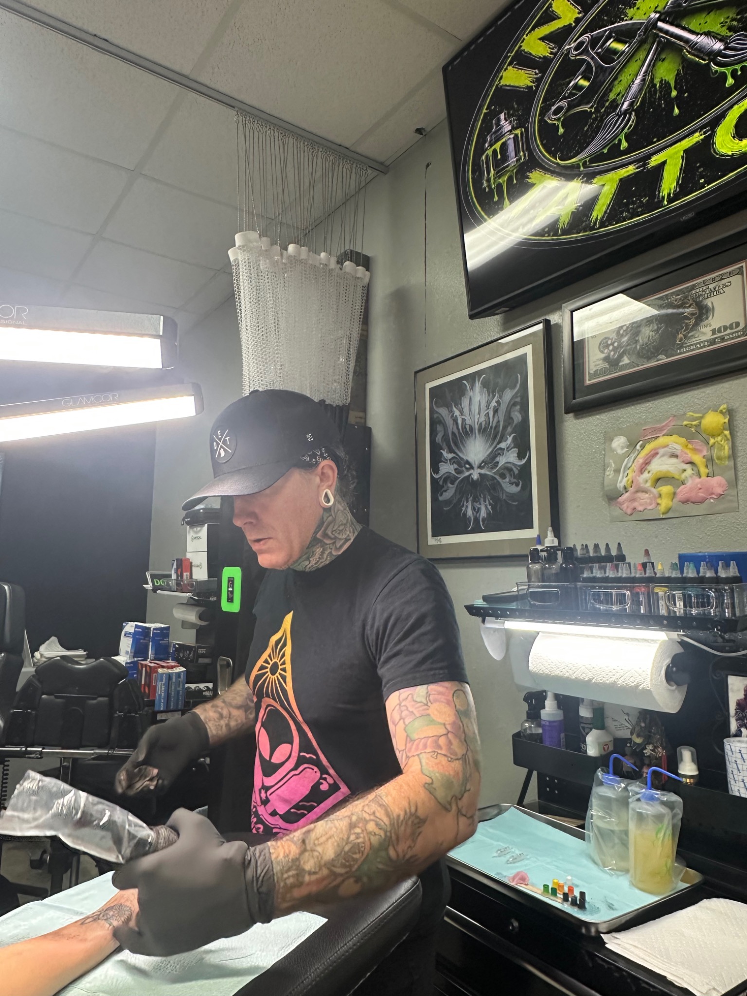 Paul working at Ink Ink Tattoos
